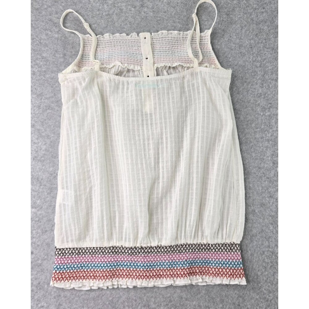 Maurices Women's White Embroidered Smocked Tank Top Size M - Picture 4 of 6